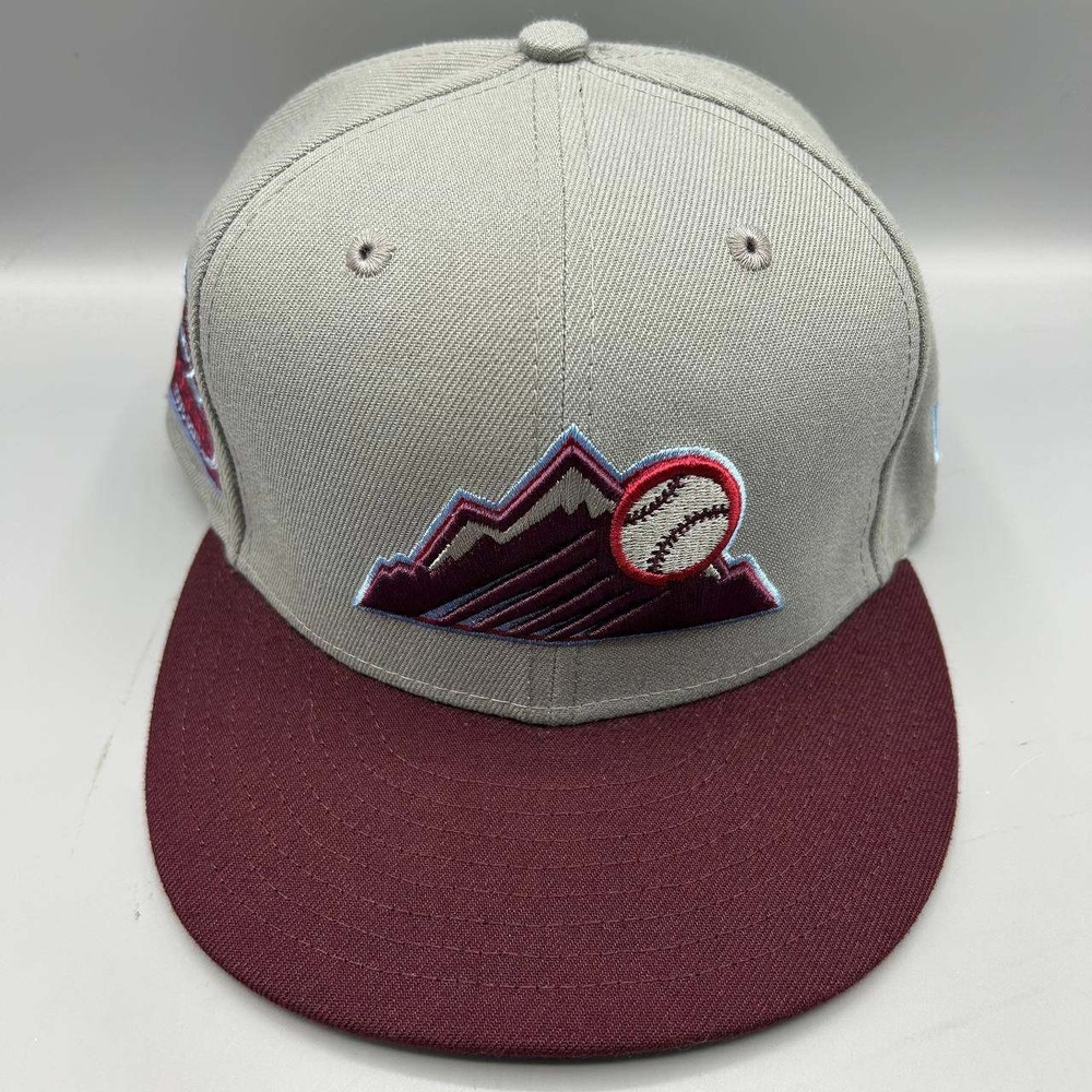 Colorado Rockies Hat Men 7 3/8 Gray Red 59Fifty New Era MLB Fitted Cap